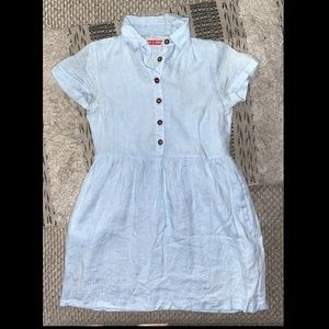 Pyne & Smith Handmade Linen Dress - blue - Size XS  (Adjustable waist)